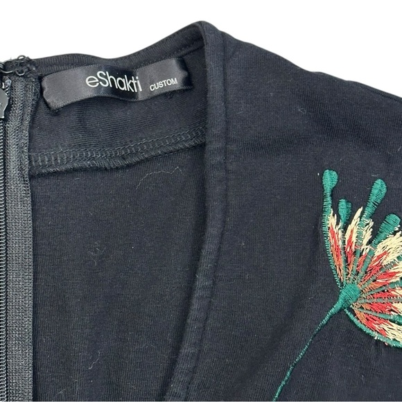 eShakti Black Embroidered Cotton Dress - Picture 2 of 7